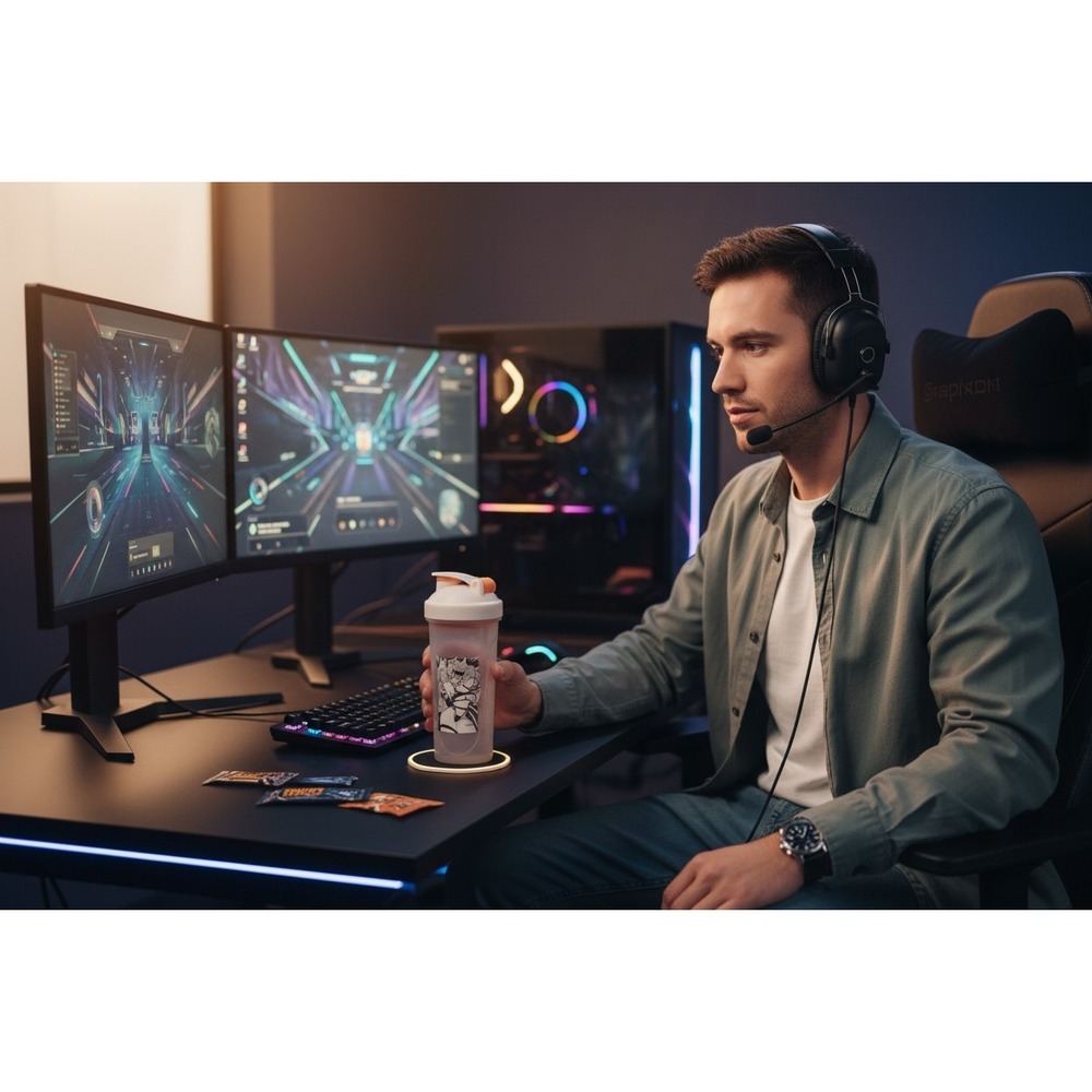 GamerSupps Waifu Cup Shaker White New Buffpup Glow in the Dark Limited Edition
